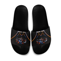 Personalized Night Race Division Motorsport Slide Sandals Futuristic Neon Open Wheel Auto Racing