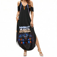 Personalized Night Race Division Motorsport Summer Maxi Dress Futuristic Neon Open Wheel Auto Racing