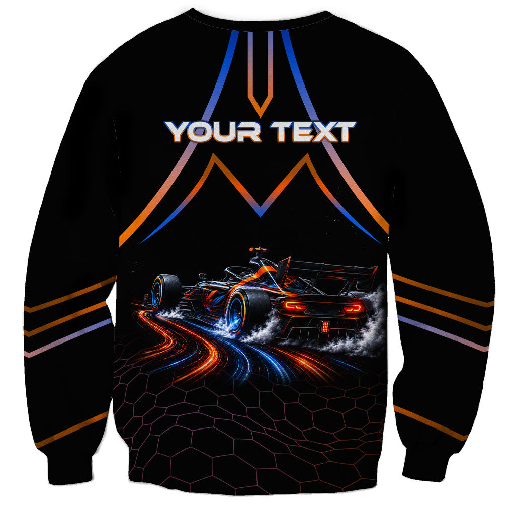 Personalized Night Race Division Motorsport Sweatshirt Futuristic Neon Open Wheel Auto Racing