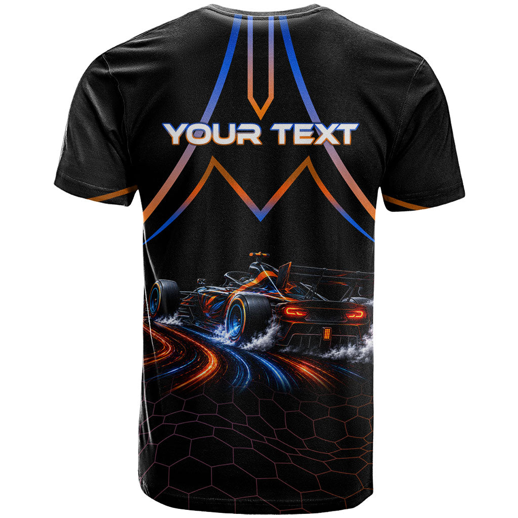 Personalized Night Race Division Motorsport T Shirt Futuristic Neon Open Wheel Auto Racing