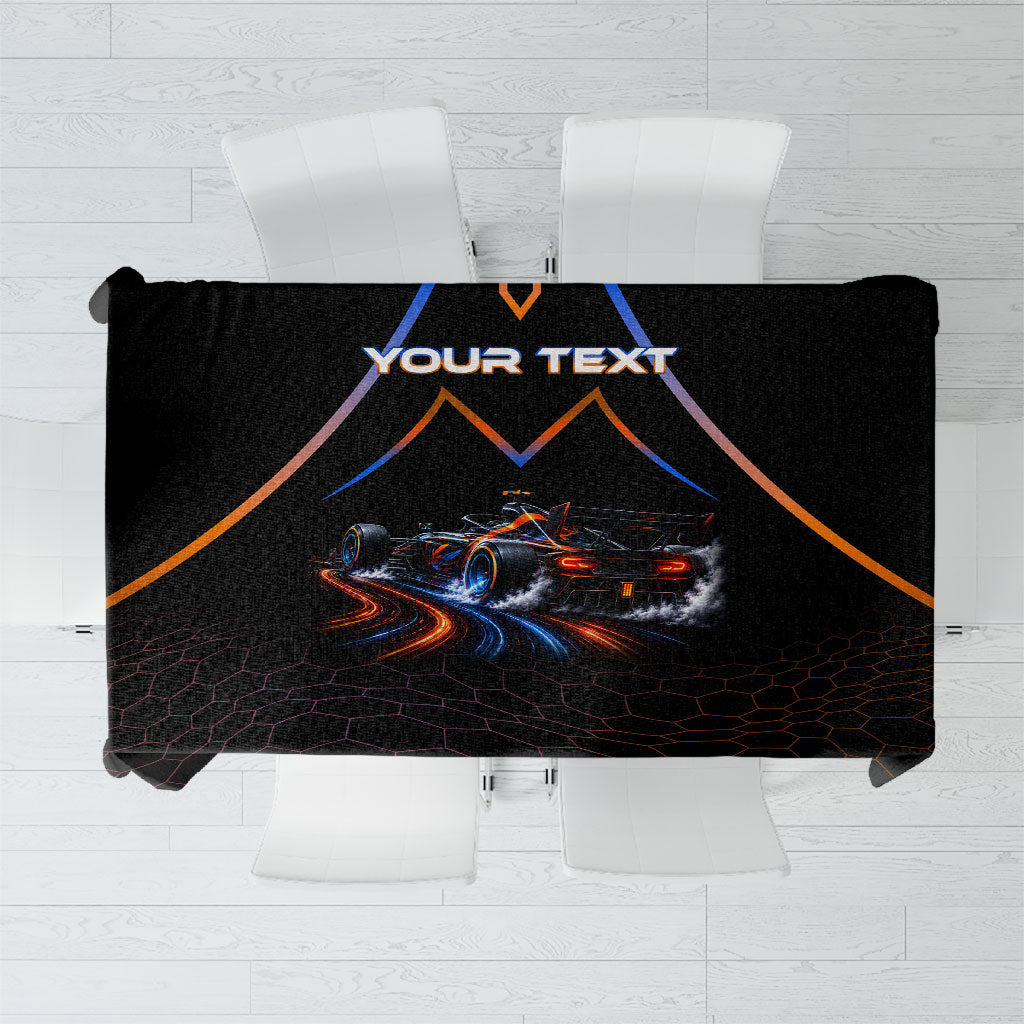 Personalized Night Race Division Motorsport Tablecloth Futuristic Neon Open Wheel Auto Racing