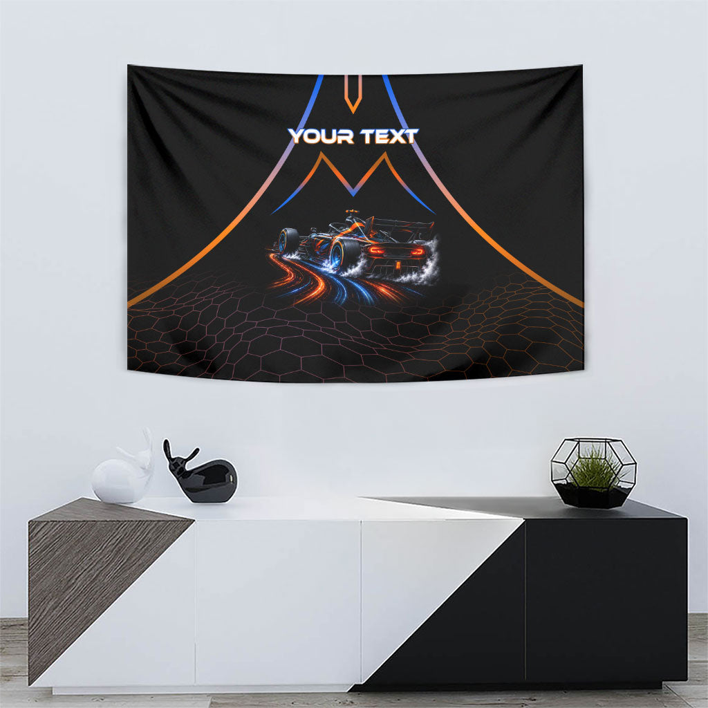 Personalized Night Race Division Motorsport Tapestry Futuristic Neon Open Wheel Auto Racing