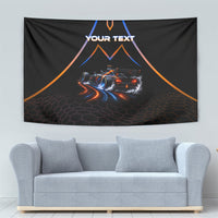 Personalized Night Race Division Motorsport Tapestry Futuristic Neon Open Wheel Auto Racing