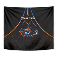Personalized Night Race Division Motorsport Tapestry Futuristic Neon Open Wheel Auto Racing