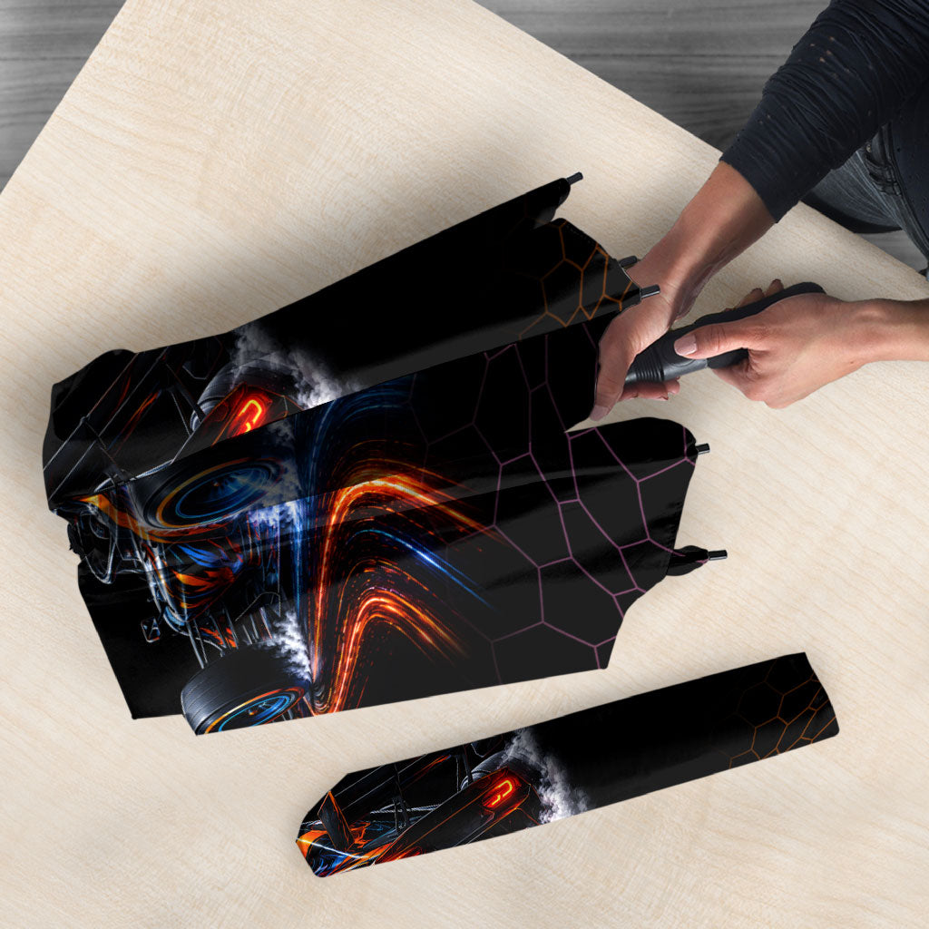 Personalized Night Race Division Motorsport Umbrella Futuristic Neon Open Wheel Auto Racing