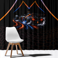 Personalized Night Race Division Motorsport Window Curtain Futuristic Neon Open Wheel Auto Racing