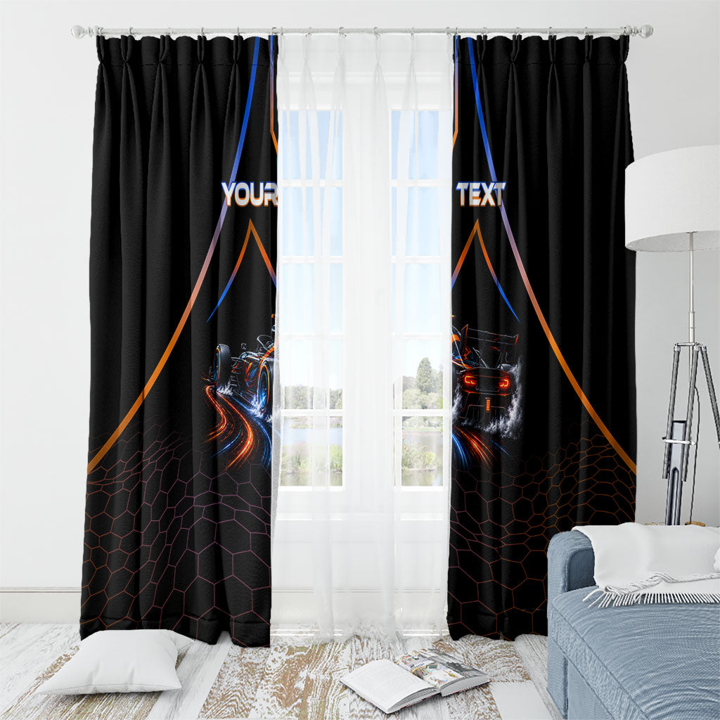 Personalized Night Race Division Motorsport Window Curtain Futuristic Neon Open Wheel Auto Racing
