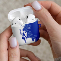 Uruguay AirPods Case with Gaucho Rider Illustration Blue White Swirl - Wonder Print Shop