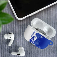 Uruguay AirPods Case with Gaucho Rider Illustration Blue White Swirl - Wonder Print Shop