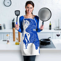 Uruguay Apron with Gaucho Rider Illustration Blue White Swirl - Wonder Print Shop