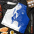 Uruguay Apron with Gaucho Rider Illustration Blue White Swirl - Wonder Print Shop