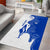 Uruguay Area Rug with Gaucho Rider Illustration Blue White Swirl - Wonder Print Shop