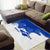 Uruguay Area Rug with Gaucho Rider Illustration Blue White Swirl - Wonder Print Shop