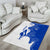 Uruguay Area Rug with Gaucho Rider Illustration Blue White Swirl - Wonder Print Shop