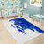 Uruguay Area Rug with Gaucho Rider Illustration Blue White Swirl - Wonder Print Shop