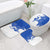 Uruguay Bathroom Set with Gaucho Rider Illustration Blue White Swirl - Wonder Print Shop