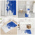 Uruguay Bathroom Set with Gaucho Rider Illustration Blue White Swirl - Wonder Print Shop