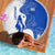Uruguay Beach Blanket with Gaucho Rider Illustration Blue White Swirl - Wonder Print Shop