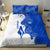Uruguay Bedding Set with Gaucho Rider Illustration Blue White Swirl - Wonder Print Shop