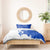 Uruguay Bedding Set with Gaucho Rider Illustration Blue White Swirl - Wonder Print Shop