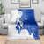 Uruguay Blanket with Gaucho Rider Illustration Blue White Swirl - Wonder Print Shop