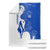 Uruguay Blanket with Gaucho Rider Illustration Blue White Swirl - Wonder Print Shop