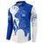 Uruguay Button Sweatshirt with Gaucho Rider Illustration Blue White Swirl - Wonder Print Shop