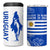 Uruguay 4 in 1 Can Cooler Tumbler with Gaucho Rider Illustration Blue White Swirl - Wonder Print Shop