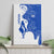 Uruguay Canvas Wall Art with Gaucho Rider Illustration Blue White Swirl - Wonder Print Shop