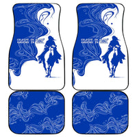 Uruguay Car Mats with Gaucho Rider Illustration Blue White Swirl - Wonder Print Shop