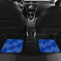 Uruguay Car Mats with Gaucho Rider Illustration Blue White Swirl - Wonder Print Shop