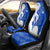 Uruguay Car Seat Cover with Gaucho Rider Illustration Blue White Swirl - Wonder Print Shop