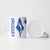 Uruguay Ceramic Mug with Gaucho Rider Illustration Blue White Swirl - Wonder Print Shop