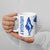 Uruguay Ceramic Mug with Gaucho Rider Illustration Blue White Swirl - Wonder Print Shop