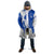 Uruguay Cloak with Gaucho Rider Illustration Blue White Swirl - Wonder Print Shop