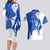 Uruguay Couples Matching Long Sleeve Bodycon Dress and Hawaiian Shirt with Gaucho Rider Illustration Blue White Swirl - Wonder Print Shop