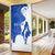 Uruguay Door Cover with Gaucho Rider Illustration Blue White Swirl - Wonder Print Shop