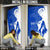 Uruguay Door Cover with Gaucho Rider Illustration Blue White Swirl - Wonder Print Shop