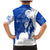 Uruguay Family Matching Mermaid Dress and Hawaiian Shirt with Gaucho Rider Illustration Blue White Swirl - Wonder Print Shop