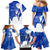 Uruguay Family Matching Mermaid Dress and Hawaiian Shirt with Gaucho Rider Illustration Blue White Swirl - Wonder Print Shop