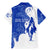 Uruguay Family Matching Mermaid Dress and Hawaiian Shirt with Gaucho Rider Illustration Blue White Swirl - Wonder Print Shop