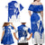 Uruguay Family Matching Off Shoulder Maxi Dress and Hawaiian Shirt with Gaucho Rider Illustration Blue White Swirl - Wonder Print Shop
