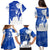 Uruguay Family Matching Puletasi and Hawaiian Shirt with Gaucho Rider Illustration Blue White Swirl - Wonder Print Shop