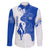 Uruguay Family Matching Puletasi and Hawaiian Shirt with Gaucho Rider Illustration Blue White Swirl - Wonder Print Shop