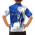 Uruguay Family Matching Summer Maxi Dress and Hawaiian Shirt with Gaucho Rider Illustration Blue White Swirl - Wonder Print Shop