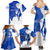 Uruguay Family Matching Summer Maxi Dress and Hawaiian Shirt with Gaucho Rider Illustration Blue White Swirl - Wonder Print Shop