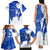 Uruguay Family Matching Tank Maxi Dress and Hawaiian Shirt with Gaucho Rider Illustration Blue White Swirl - Wonder Print Shop