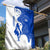 Uruguay Garden Flag with Gaucho Rider Illustration Blue White Swirl - Wonder Print Shop