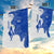 Uruguay Garden Flag with Gaucho Rider Illustration Blue White Swirl - Wonder Print Shop