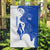 Uruguay Garden Flag with Gaucho Rider Illustration Blue White Swirl - Wonder Print Shop